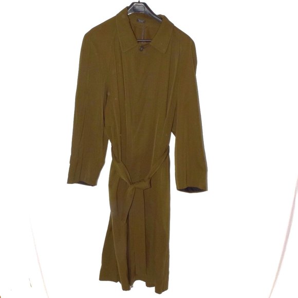 Vintage Bruccini Army Green Wool Over Coat Trench Coat